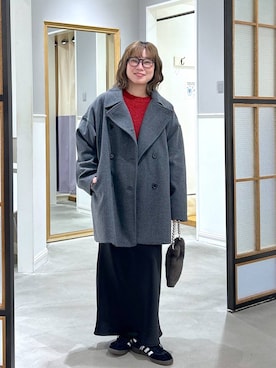 「アイテム（その他アウター、グレー系）」を使った、はやみ👧🏻さん（レディース・155cm）の秋コーディネート