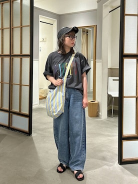 「LEPSIM（レプシィム）のアイテム（トートバッグ）」を使った、はやみ👧🏻さん（レディース・155cm）の夏コーディネート