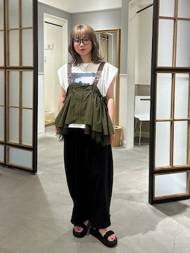 「LEPSIM（レプシィム）のマルチWAYZIPベスト　1049048（ベスト、グリーン系）」を使った、はやみ👧🏻さん（レディース）の夏コーディネート