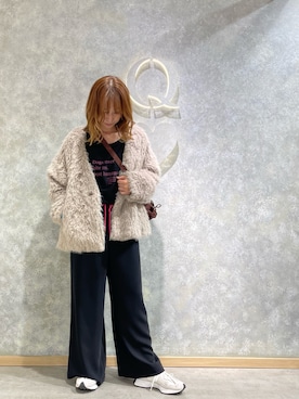 「アイテム（ノーカラーコート）」を使った、h.kinさん（レディース・162cm）の秋コーディネート