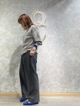 「アイテム（パンプス、ブルー系）」を使った、h.kinさん（レディース・162cm）の秋コーディネート