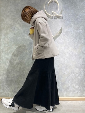 「アイテム（デニムスカート）」を使った、h.kinさん（レディース・162cm）の秋コーディネート