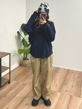 「アイテム（チノパンツ）」を使った、おでこさん（レディース・163cm）の秋コーディネート