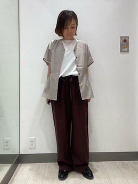 「URBAN RESEARCH DOORS（アーバンリサーチドアーズ）のサイドフレアプルオーバー（Tシャツ/カットソー、ホワイト系）」を使った、satomiさん（レディース・154cm）の夏コーディネート