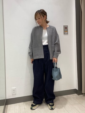 「アイテム（ブルゾン、グレー系）」を使った、satomiさん（レディース・154cm）の秋コーディネート