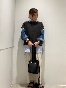 「URBAN RESEARCH DOORS（アーバンリサーチドアーズ）のリネンライクニットプルオーバー（ニット/セーター）」を使った、satomiさん（レディース・154cm）の秋コーディネート