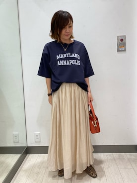 「アイテム（ハンドバッグ）」を使った、satomiさん（レディース・154cm・40代）の夏コーディネート