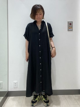 「URBAN RESEARCH DOORS（アーバンリサーチドアーズ）の針抜きテレコスクエアタンクトップ（タンクトップ、ベージュ系）」を使った、satomiさん（レディース・154cm）の夏コーディネート