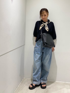 「アイテム（バンダナ/スカーフ）」を使った、satomiさん（レディース・154cm）の夏コーディネート