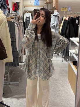 「LOWRYS FARM（ローリーズファーム）のウッドサンダル 637756（サンダル、ブラック系）」を使った、hinamkmk26さん（レディース）の春コーディネート