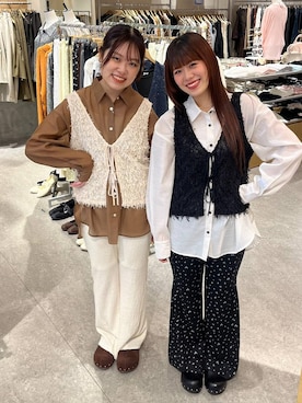 「LOWRYS FARM（ローリーズファーム）のシアーシャツＬＳ  605853（シャツ/ブラウス、ホワイト系）」を使った、hinamkmk26さん（レディース）の春コーディネート