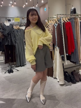 「LOWRYS FARM（ローリーズファーム）のパールタレンネックレス　249411（ネックレス）」を使った、hinamkmk26さん（レディース・159cm・20代）の秋コーディネート