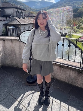 「LOWRYS FARM（ローリーズファーム）のパールタレンネックレス　249411（ネックレス）」を使った、hinamkmk26さん（レディース・159cm・20代）の秋コーディネート