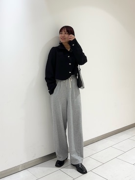 「アイテム（その他アウター、ブラック系）」を使った、oukaさん（レディース・159cm）の秋コーディネート