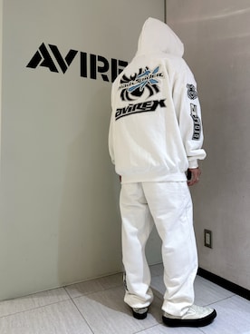 「AVIREX（アヴィレックス）のアイテム（スウェットパンツ）」を使った、Taiseiさん（メンズ・165cm）の冬コーディネート
