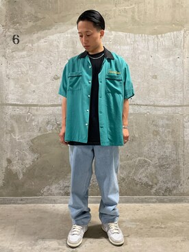 「AVIREX（アヴィレックス）のAVIREX / COKE "70s POP ART" T-SHIRT（Tシャツ/カットソー、ブラック系）」を使った、Taiseiさん（メンズ・165cm）の夏コーディネート