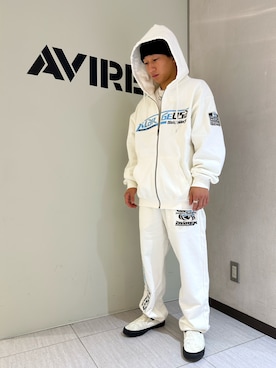 「AVIREX（アヴィレックス）のアイテム（スウェットパンツ）」を使った、Taiseiさん（メンズ・165cm）の冬コーディネート