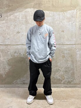 「AVIREX（アヴィレックス）のWEST PACIFIC CRUISE L/S T-SHIRT / ウェスト パシフィック クルーズ 長袖 Tシャツ / AVIREX / アヴィレックス（Tシャツ/カットソー、その他）」を使った、Taiseiさん（メンズ・165cm）の春コーディネート