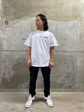 「AVIREX（アヴィレックス）の【×NEW ERA/ニューエラ】2023SS ショートスリーブ Tシャツ / S/S T-SHIRT / アヴィレックス/ AVIREX（Tシャツ/カットソー、ホワイト系）」を使った、Taiseiさん（メンズ・165cm）の春コーディネート