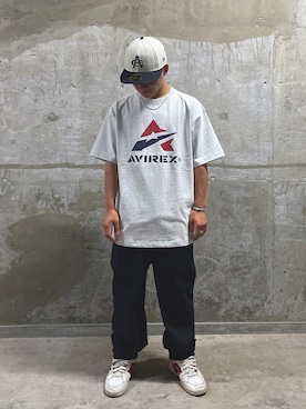 「AVIREX（アヴィレックス）の【MILITARY GARMENTS】ユーティリティ イージー パンツ / UTILITY EASY PANTS / アヴィレックス / AVIREX（その他パンツ、ブラック系）」を使った、Taiseiさん（メンズ・165cm）の秋コーディネート