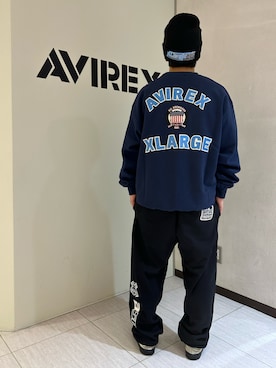 「AVIREX（アヴィレックス）のアイテム（スウェットパンツ）」を使った、Taiseiさん（メンズ・165cm）の冬コーディネート