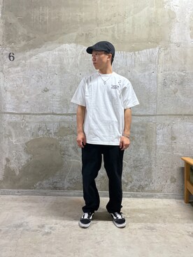 「AVIREX（アヴィレックス）のWEST COAST T-SHIRT PIN UP & COCKTAIL / ウエスト コースト Tシャツ ピンナップ ＆ カクテル / AVIREX / アヴィレックス（Tシャツ/カットソー、ホワイト系）」を使った、Taiseiさん（メンズ・165cm）の春コーディネート