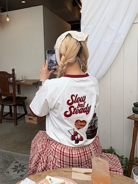 「ラグランTシャツ」｜marikaさん（レディース・150cm）の夏コーディネート