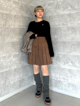 「アイテム（スカート）」を使った、marikaさん（レディース・150cm）の冬コーディネート