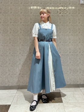 「アイテム（ジャンパースカート）」を使った、marikaさん（レディース・150cm）の秋コーディネート