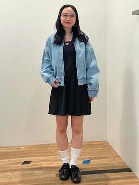 「アイテム（デニムジャケット）」を使った、YRさん（レディース・153cm）の秋コーディネート