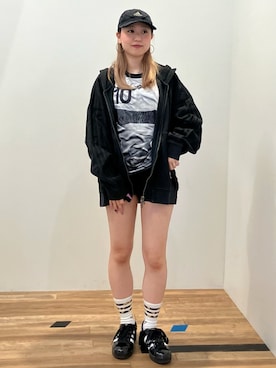 「アイテム（パーカー）」を使った、YRさん（レディース・153cm）の夏コーディネート