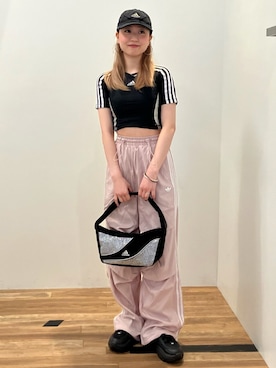 「アイテム（スウェットパンツ）」を使った、YRさん（レディース・153cm）の夏コーディネート