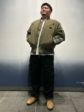 「adidas（アディダス）のジャケット NEW PAD JKT / アディダスオリジナルス adidas Originals（ダウンジャケット/コート、グリーン系）」を使った、UJさん（メンズ・170cm）の秋コーディネート