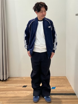 「アイテム（ジャージ）」を使った、OKさん（メンズ・165cm）の秋コーディネート