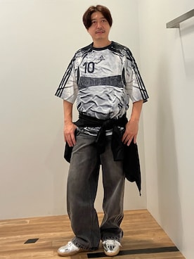 「アイテム（ジャージ）」を使った、OKさん（メンズ・165cm）の夏コーディネート