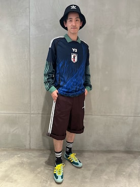 「サッカー」｜「アイテム（帽子）」を使った、TSさん（メンズ・172cm）の夏コーディネート