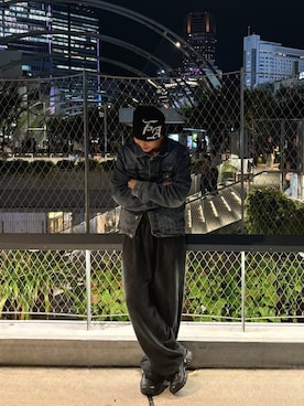 「NIKE（ナイキ）のアイテム（スニーカー、ブラック系）」を使った、davidさん（メンズ・174cm）の春コーディネート