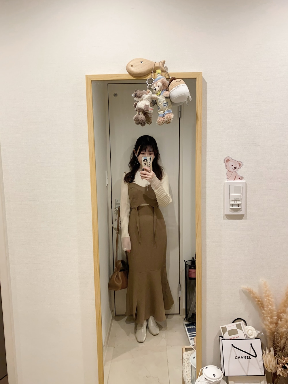 【美品】moi tytto フラップポケットスタンドカラーロングコート ベージュ moi tytto（モイテュット）の「フラップポケットスタンドカラーロング