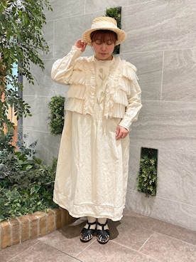「チュールベスト」｜なこ。さん（レディース・153cm）の春コーディネート