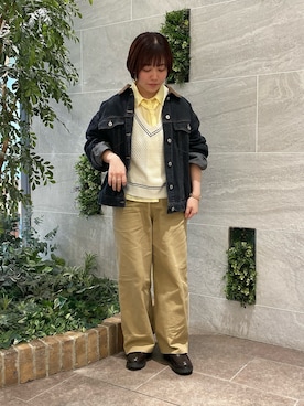 「ehka sopo（エヘカソポ）のアイテム（デニムジャケット）」を使った、なこ。さん（レディース・153cm）の春コーディネート