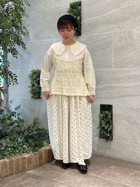 「ナチュラルスタイル」｜「アイテム（帽子）」を使った、なこ。さん（レディース・153cm）の春コーディネート