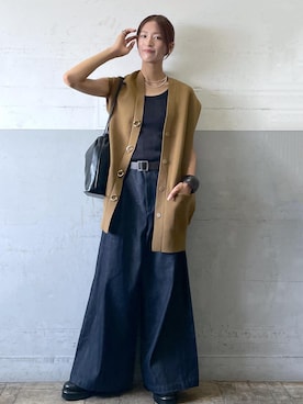 「アイテム（ベスト）」を使った、KIKUCHIさん（レディース・167cm・30代）の夏コーディネート