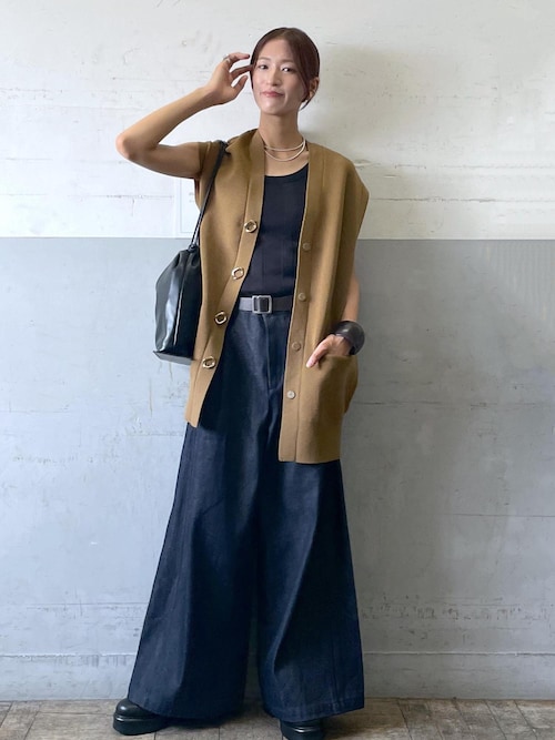 A♡【美品】アダムエロペ　ミドルジレ サステナブル】ミドルニットジレ（ベスト）｜ADAM ET ROPE