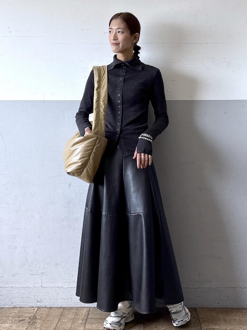 シンセティックレザーフレアスカート（スカート）｜ADAM ET ROPE