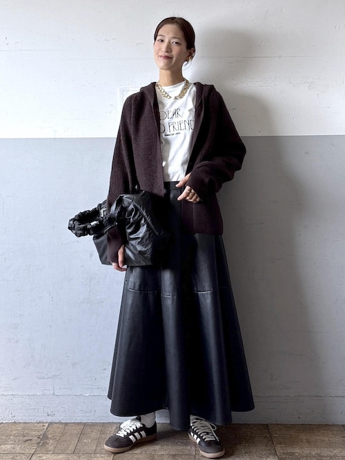 セール】シンセティックレザーフレアスカート（スカート）｜ADAM ET