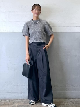 「LACOSTE」｜「アイテム（スラックス）」を使った、KIKUCHIさん（レディース・167cm）の秋コーディネート
