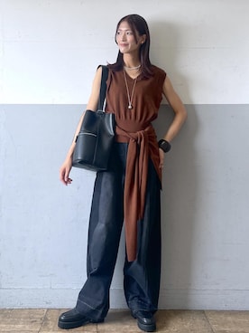「アイテム（ローファー）」を使った、KIKUCHIさん（レディース・167cm・30代）の夏コーディネート