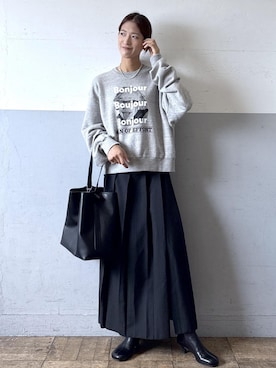 「ADAM ET ROPE'（アダムエロペ）のアイテム（スカート）」を使った、KIKUCHIさん（レディース・167cm）の秋コーディネート