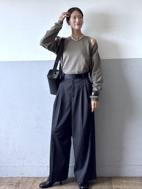 「ADAM ET ROPE'（アダムエロペ）のアイテム（ハンドバッグ）」を使った、KIKUCHIさん（レディース・167cm）の秋コーディネート