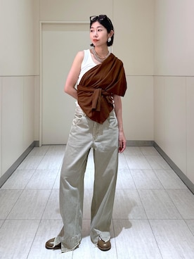 「アイテム（タンクトップ）」を使った、adamosariさん（レディース・165cm）の夏コーディネート